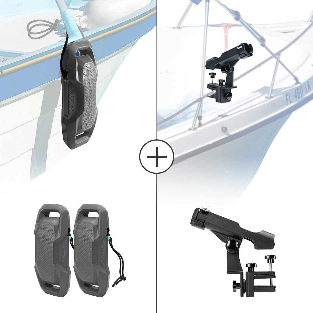 Flat EVA Boat Fenders Bumpers with a Free Fishing Rod Holder