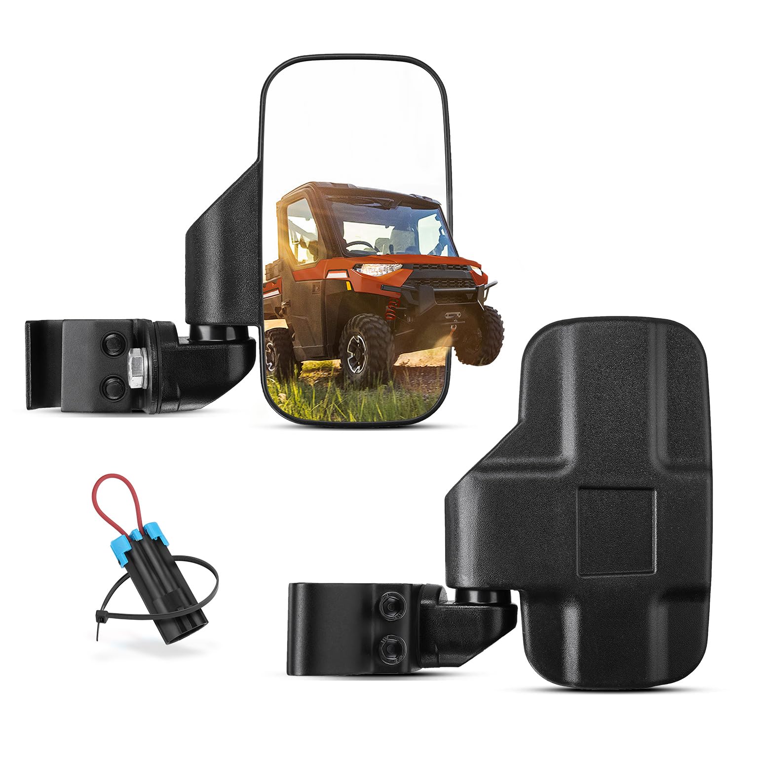 Adjustable Side Mirrors with Bypass for Ranger/ General/ Defender/ Maverick  Trail