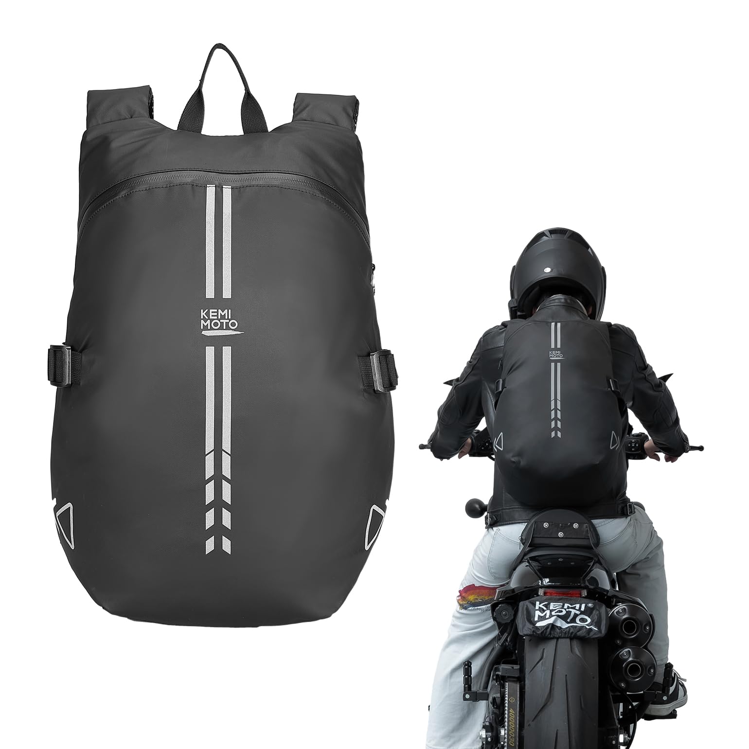 Motorcycle Backpack, 40L Waterproof Helmet Bag