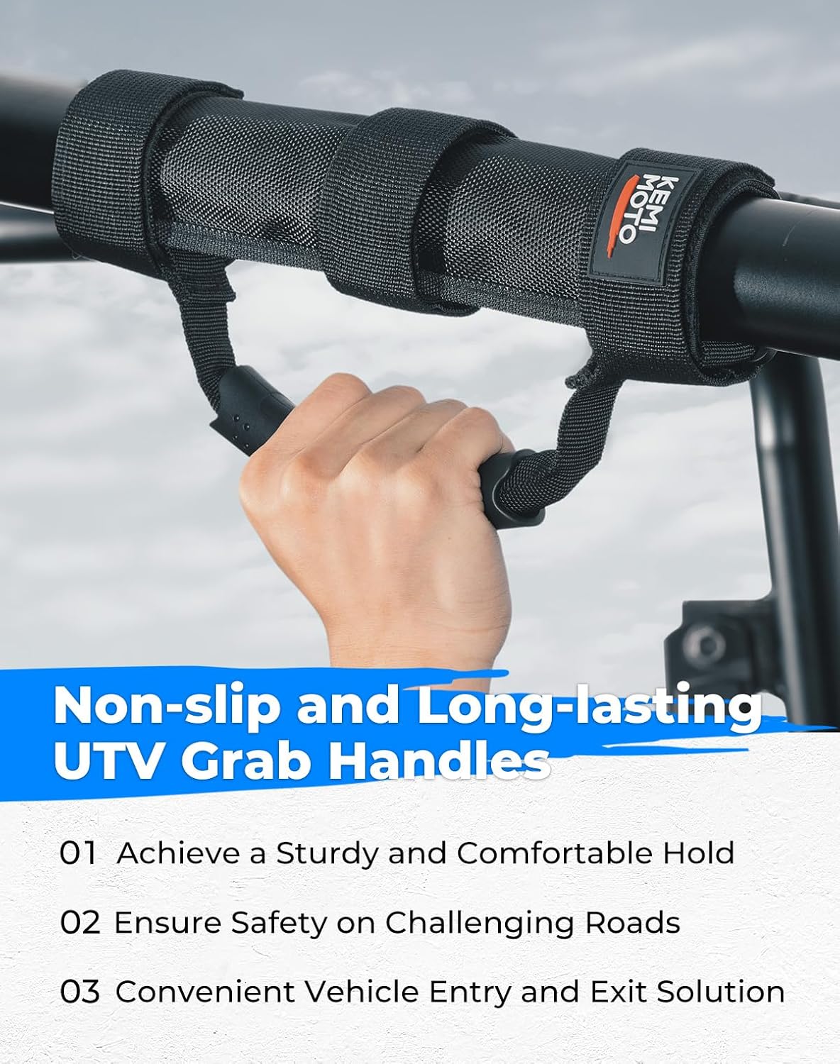 UTV Grab Handles for 1.5-2 inch Round Bar Cage (4 Packs)