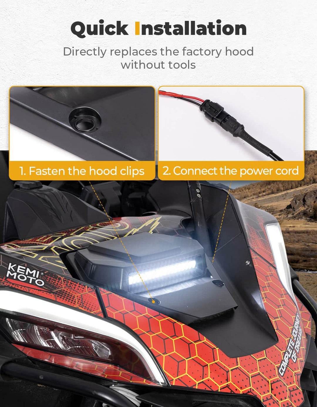 UTV Hood Scoop with Light for CFMOTO ZForce 950 2020+