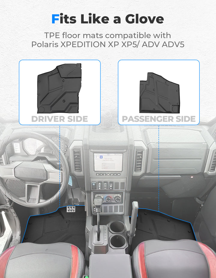 Front TPE Floor Mat for Polaris Xpedition XP/ADV/XP 5/ADV 5 2024+