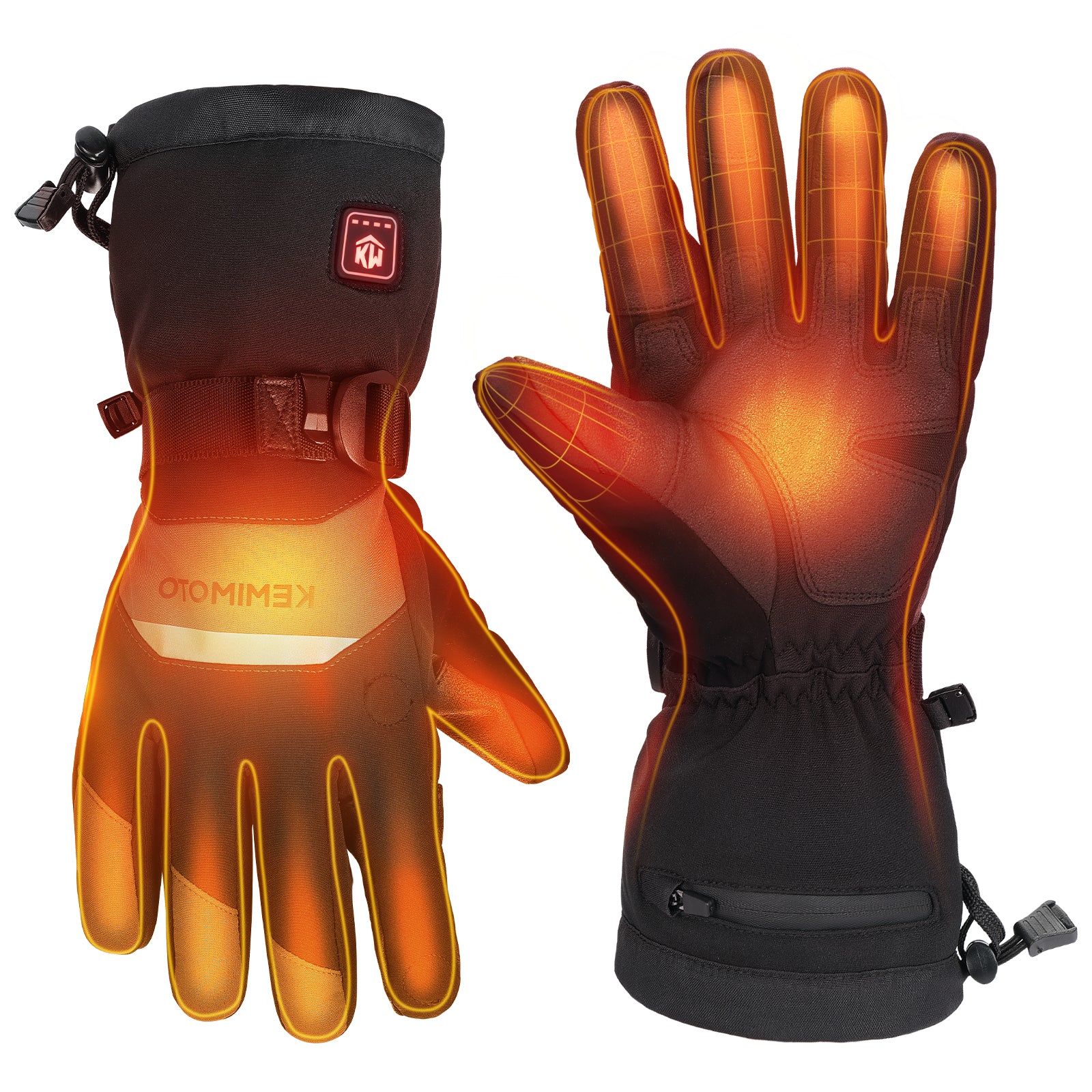 Heated Gloves with Magnetic Flap for Fishing, Cycling, Hiking, Hunting