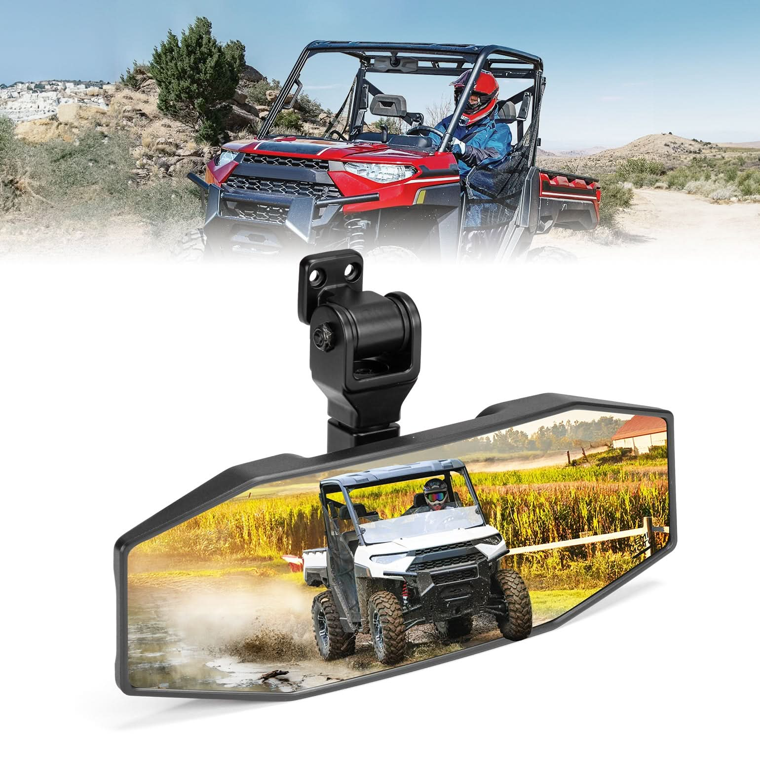 UTV Rear View Mirror for Polaris Ranger 1000 XP 900 500 570/Crew