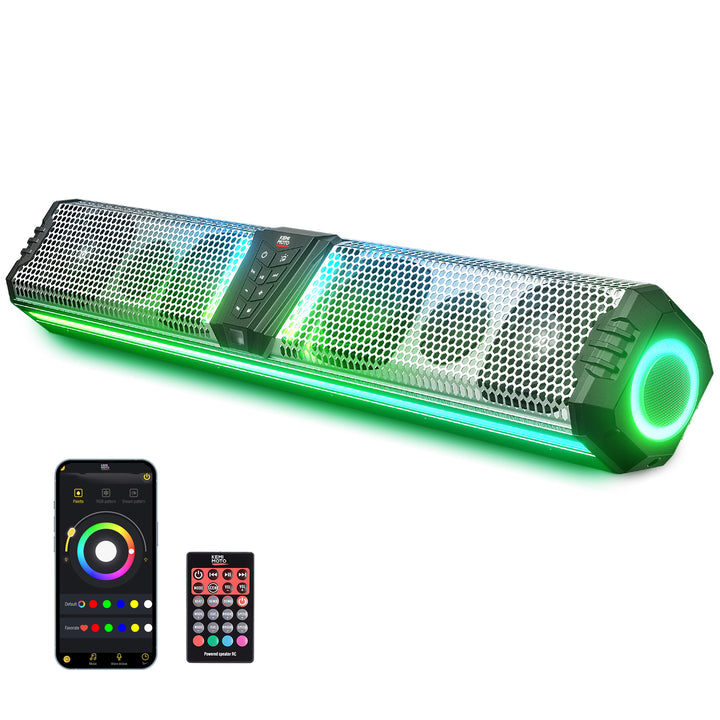 KEMIMOTO Midnight S80 32" Aluminum 6-Speaker RGB Soundbar Silver