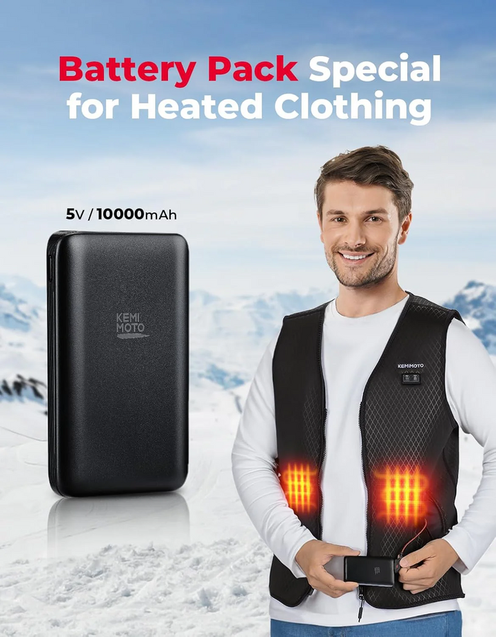 Winter Heated Vest & 5V Rechargeable Battery