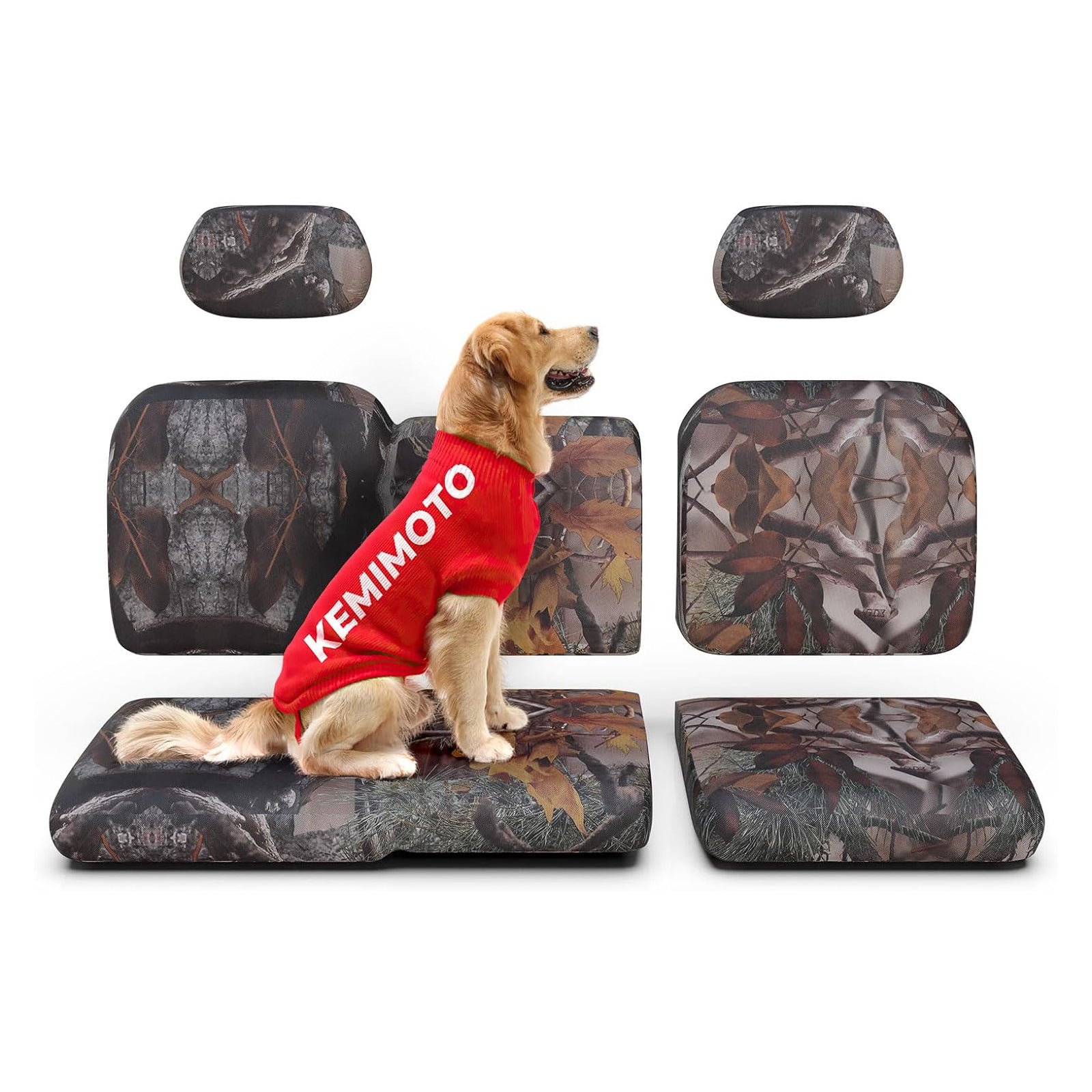 Camo Split Bench Seat Covers for Polaris Ranger XP 1000/Crew - Kemimoto