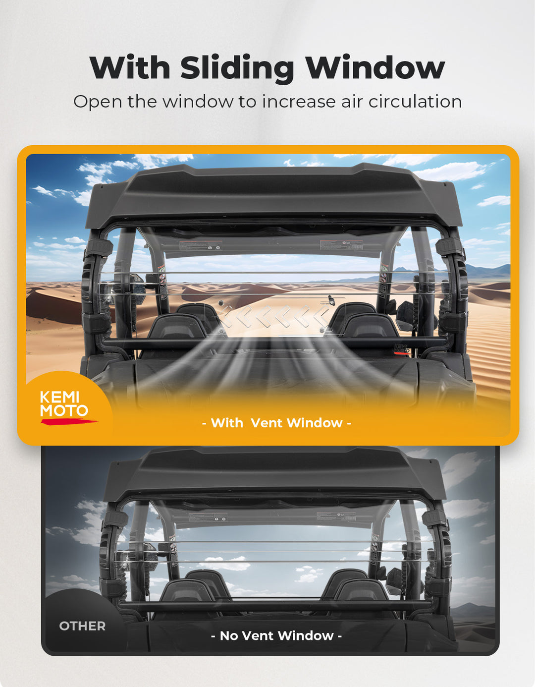 Rear Windshield w/Sliding Window for 2023+ CFMOTO ZForce 950 Sport | 800Trail