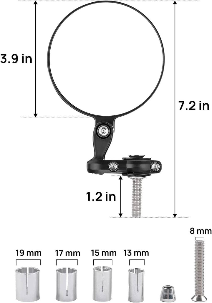 Universal Motorcycle Mirror for 13-21 mm Handlebar Inner Diameter