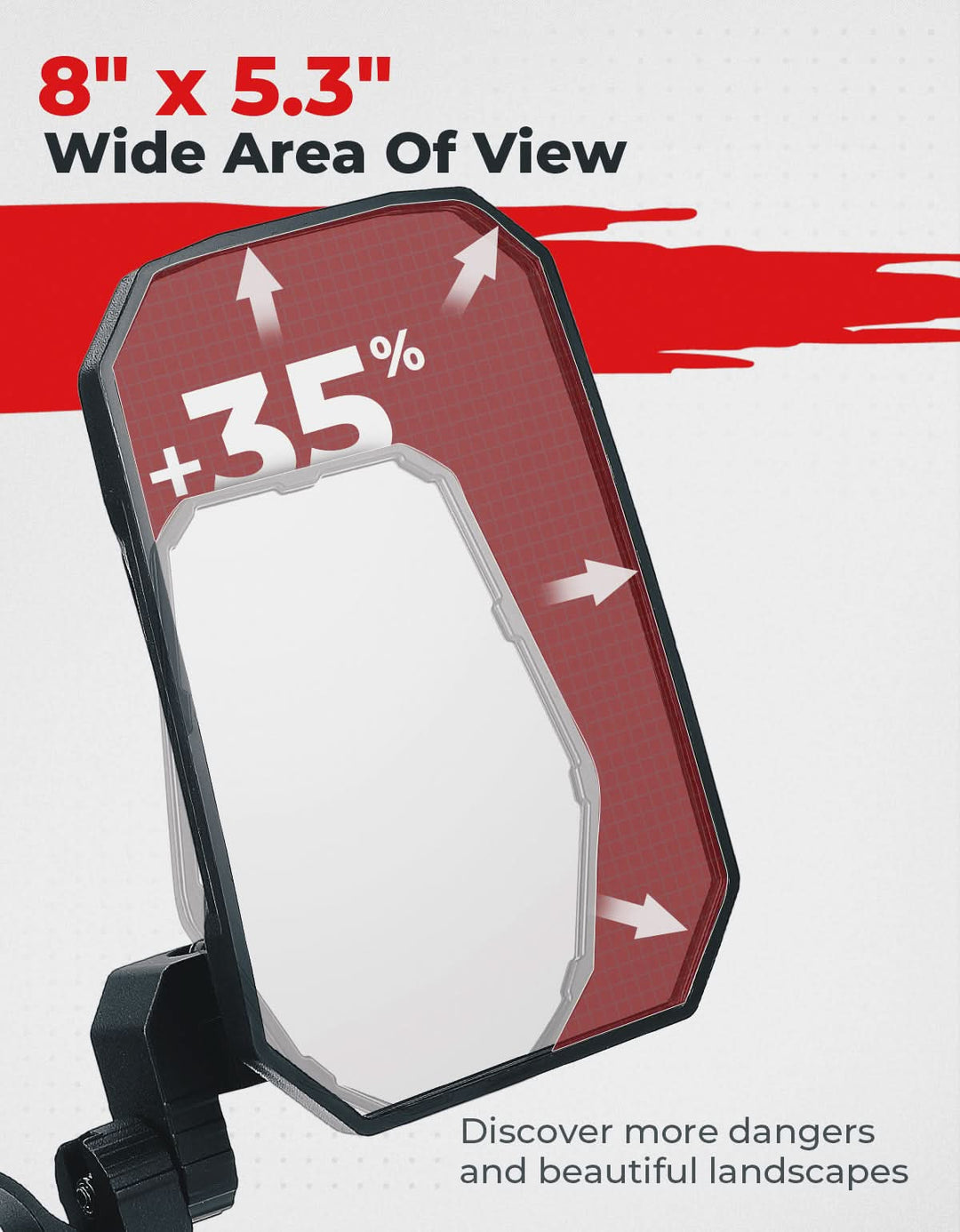 UTV Aluminum Side Mirrors for Polaris RZR/Can Am X3/Pioneer/Talon/Teryx/CFMOTO