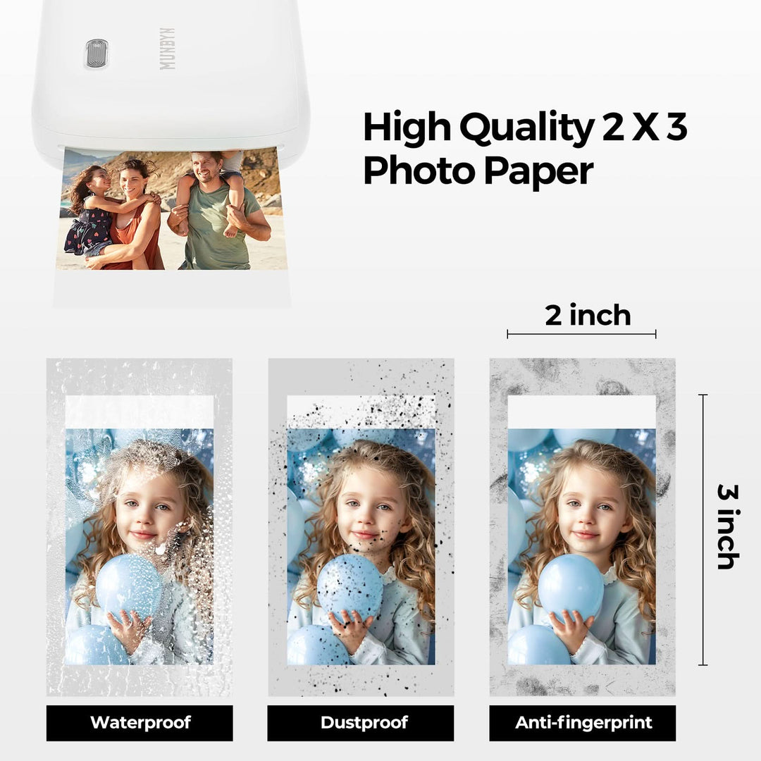 MUNBYN 2"x3" Premium Instant Photo Paper Automatic Lamination