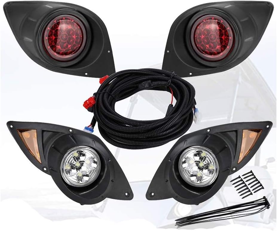 Golf Cart LED Headlight & Tail Light Kit Set 2007-Up For Yamaha G29 Drive