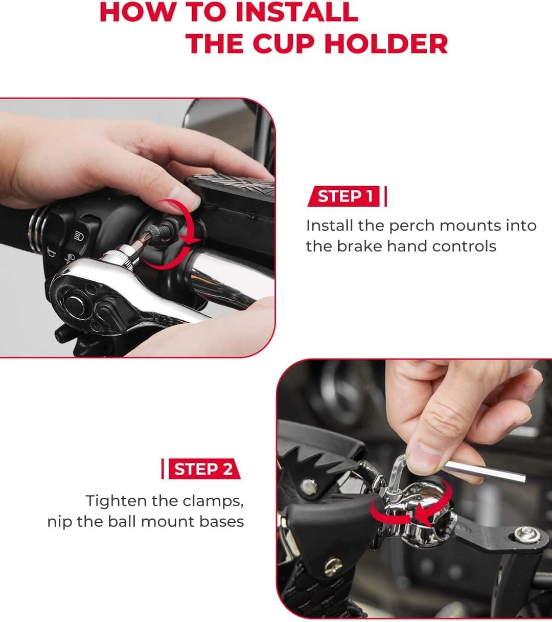 Motorcycle Cup Holder with Perch Mount