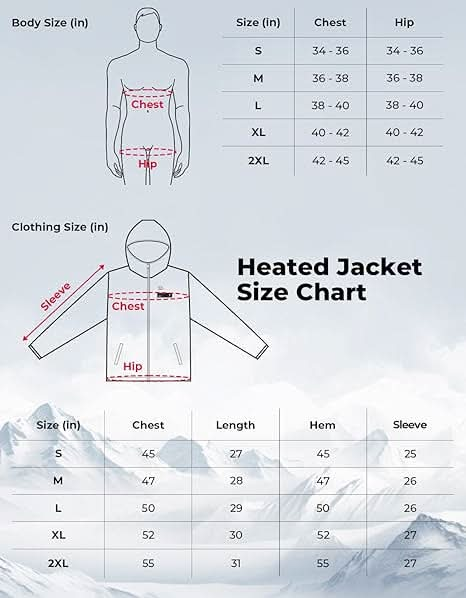 Heated Jacket with 12V 20000mAh Battery Pack