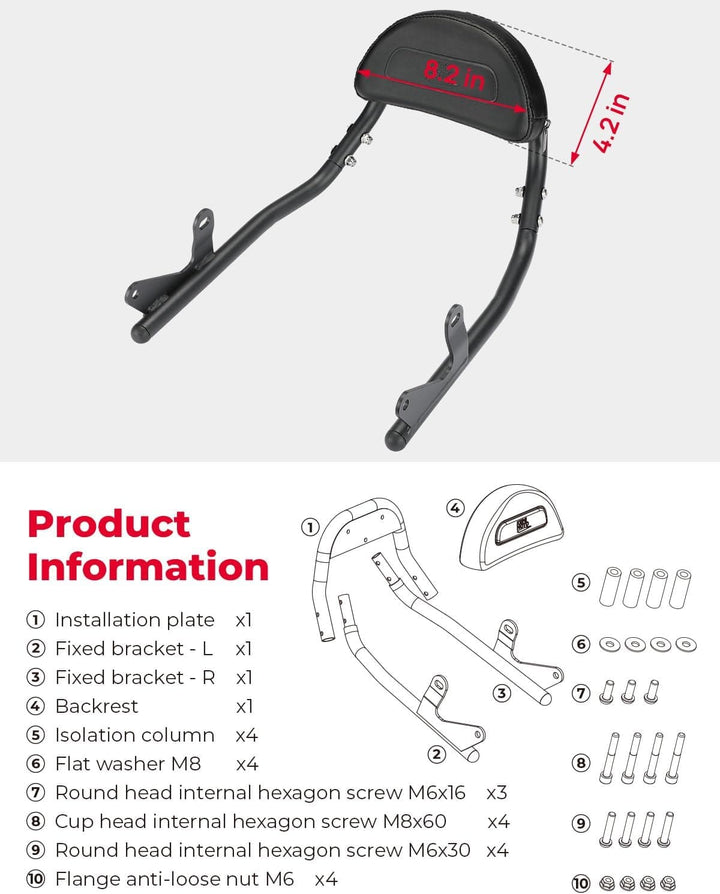 Motorcycle Sissy Bar Backrest for CLX700