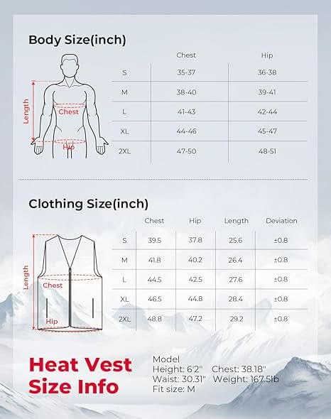 Lightweight Heated Vest for Men with Battery Pack Included