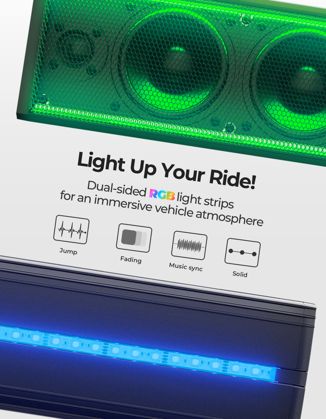 26 Inch UTV Sound Bar w/ MUSIC SYNC RGB Multicolor Lights