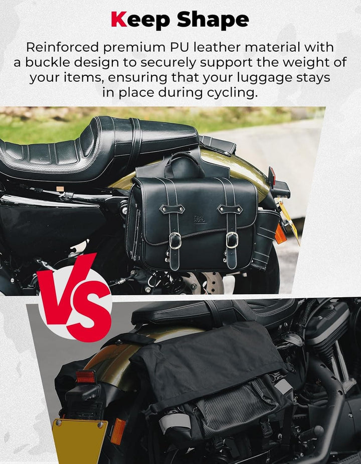 Motorcycle Saddle Bags for Sportster, Softail, Dyna, Road King, V-star, and Shadow