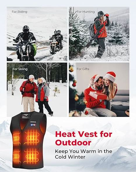 Lightweight Heated Vest for Men with Battery Pack Included