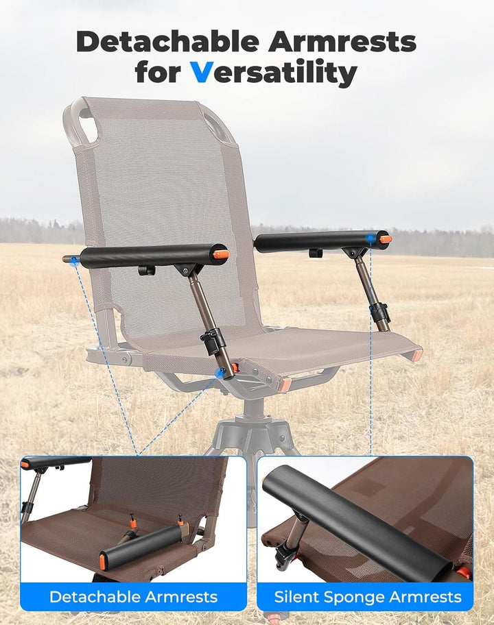 Hunting Chair 360 Degree Silent Swivel Folding Chair