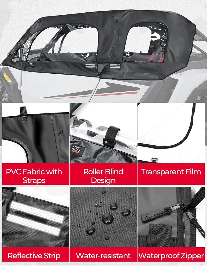 Soft Cab Enclosure Upper Doors for Polaris RZR XP 4 1000 2024-2025