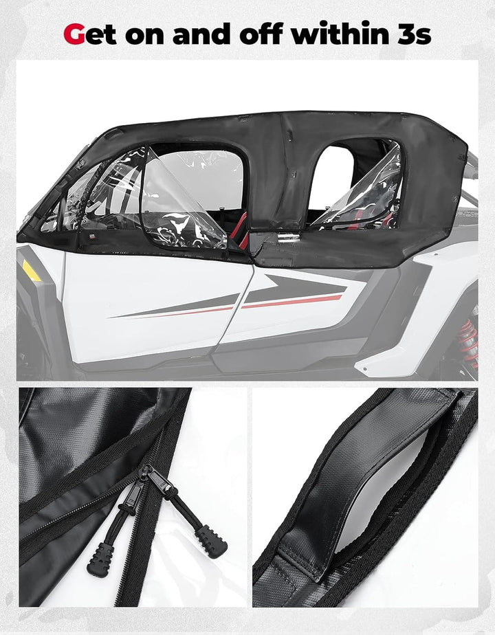 Soft Cab Enclosure Upper Doors for Polaris RZR XP 4 1000 2024-2025