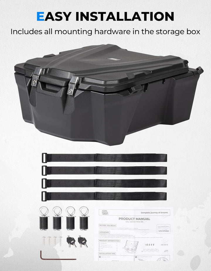 100L Rear Box Section Storage Container for Polaris RZR XP 1000 /4 (2019-2023)