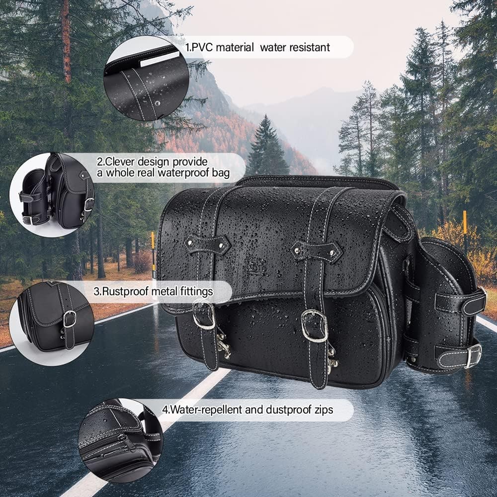 Motorcycle Leather Saddle bag for Rebel 250, 500, 1100