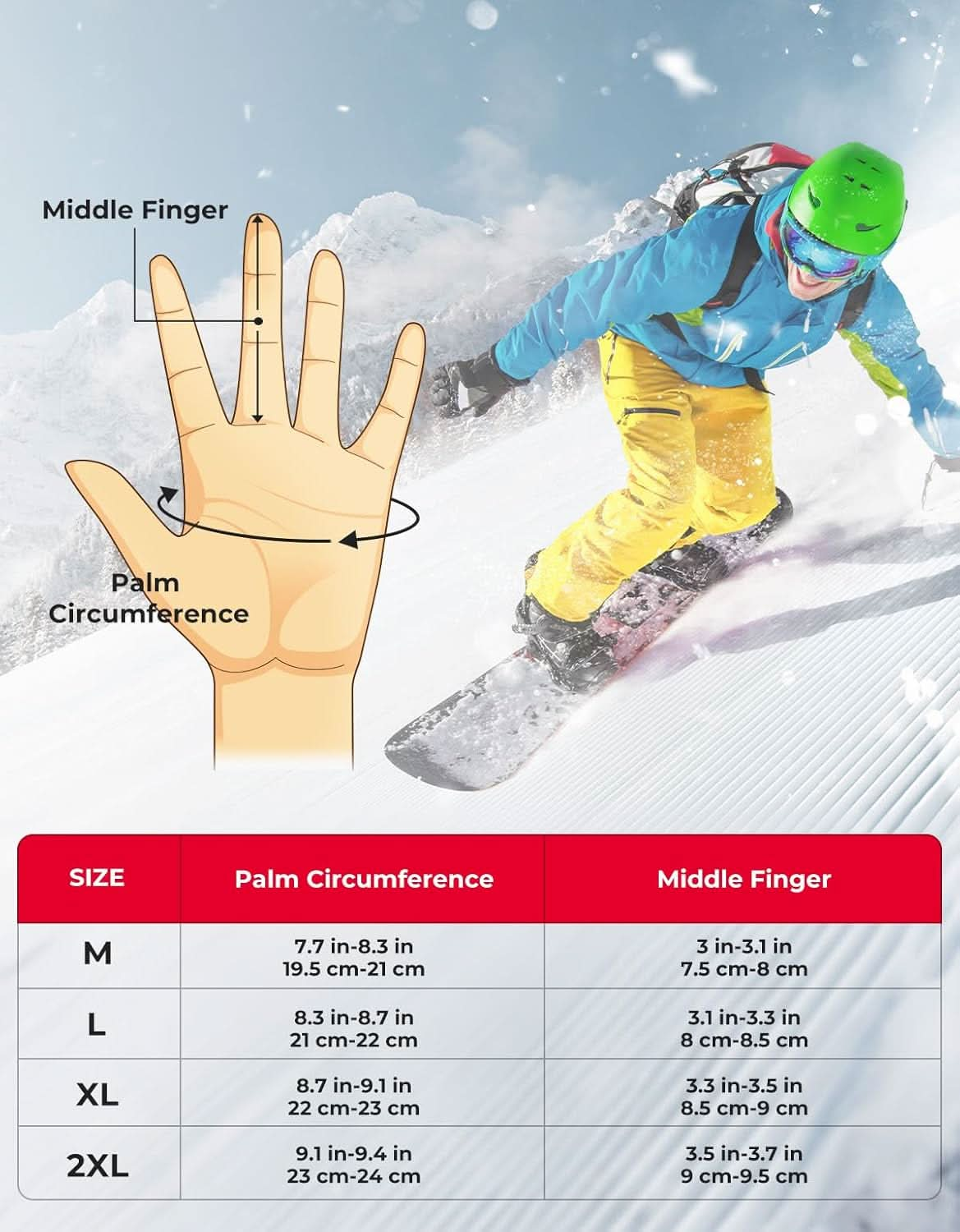 EVA-Pad Heated Gloves for Unisex, Touchscreen Snowmobile Gloves for Winter