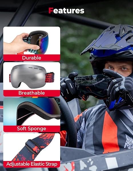 Dirt Bike Goggles for Motorcycle, ATVs and UTVs