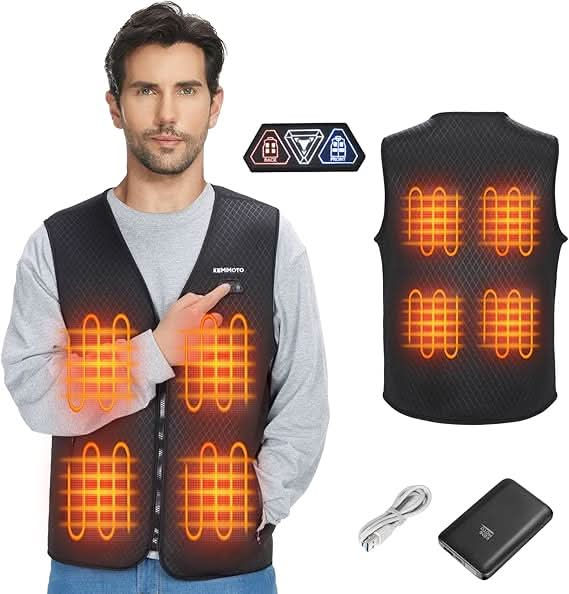 Lightweight Heated Vest for Men with Battery Pack Included