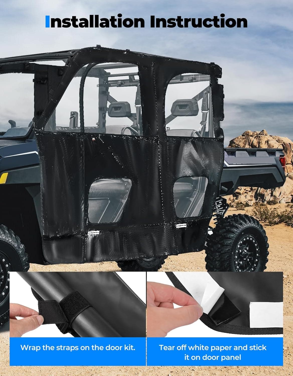 UTV Cab Enclosure for Polaris Ranger XP 1000 Crew 2019-2024