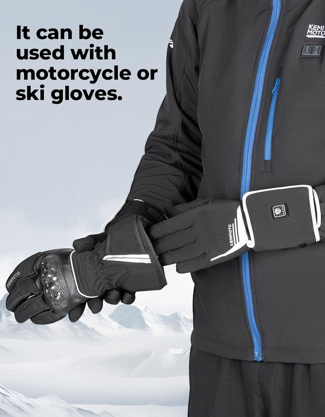 7.4V Heated Motorcycle Gloves Liners - Kemimoto