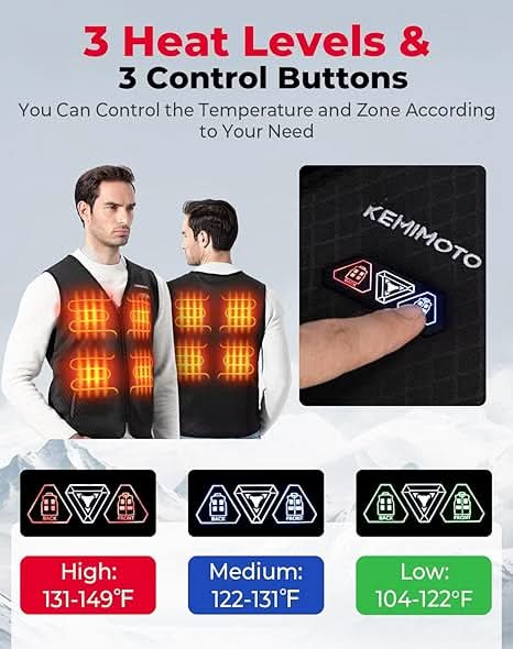 KEMIMOTO Heated Vest for Men with Battery Pack Included