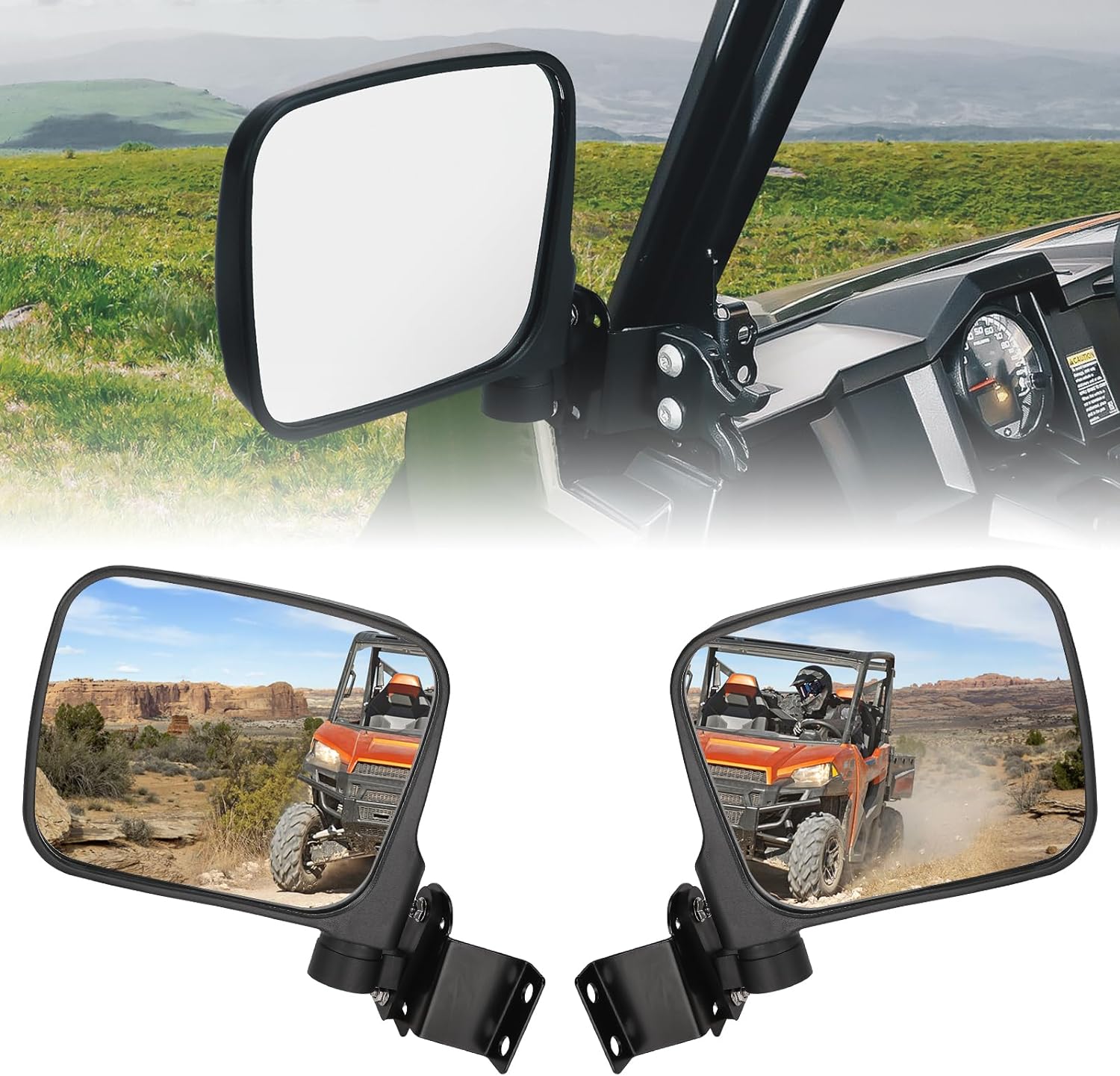 UTV Rear View Side Mirrors 7.8