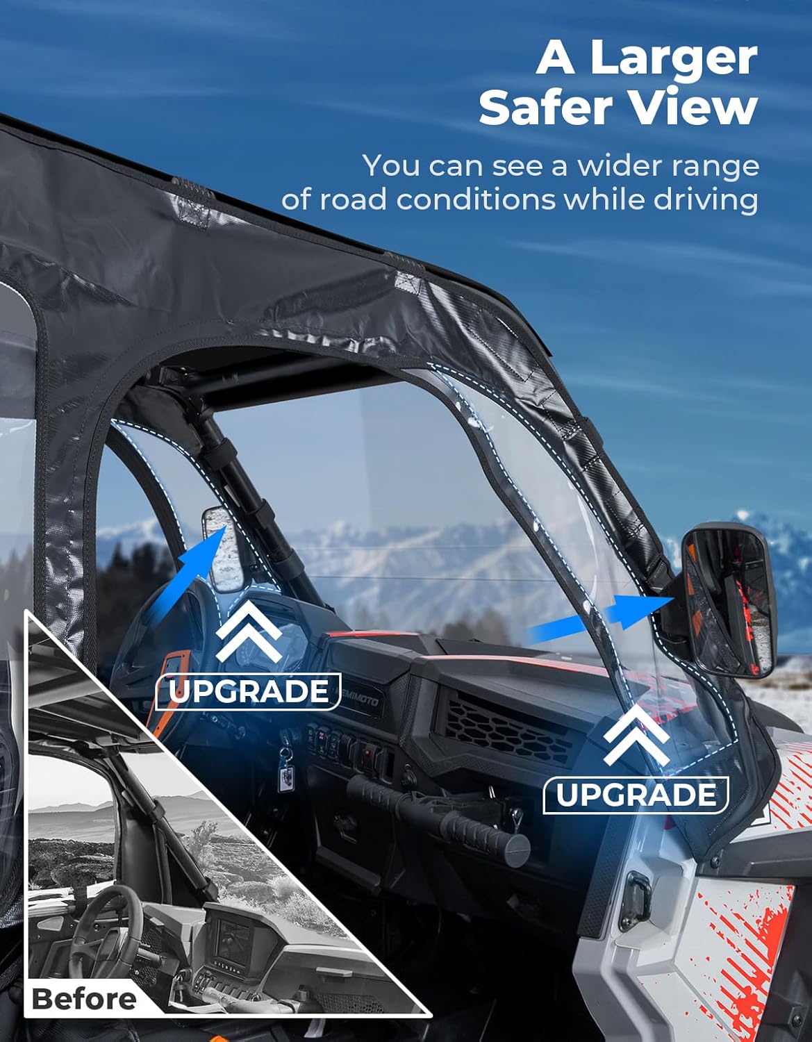 Polaris RZR Soft Door, Cab Enclosures fit 2014+ Polaris RZR XP 1000 - Kemimoto