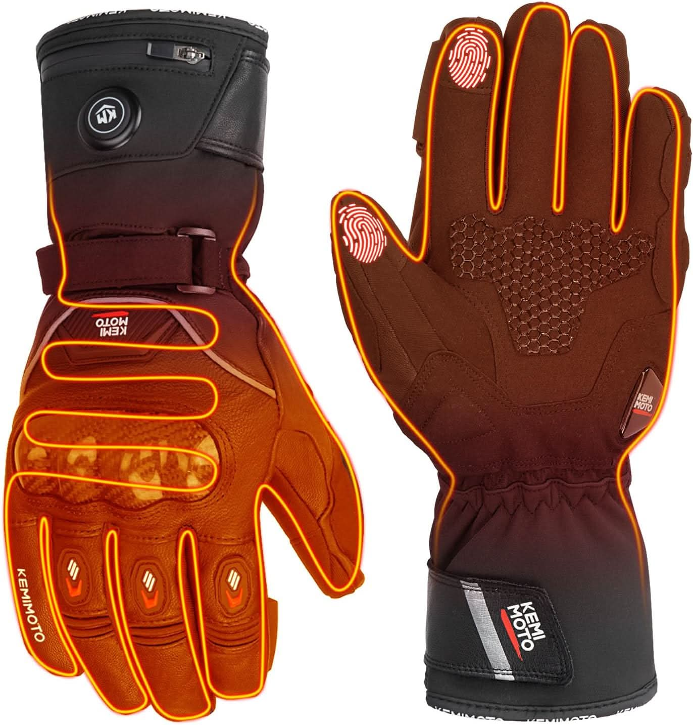 Heated Motorcycle Gloves with 7.4V 2500mAh Rechargeable Battery