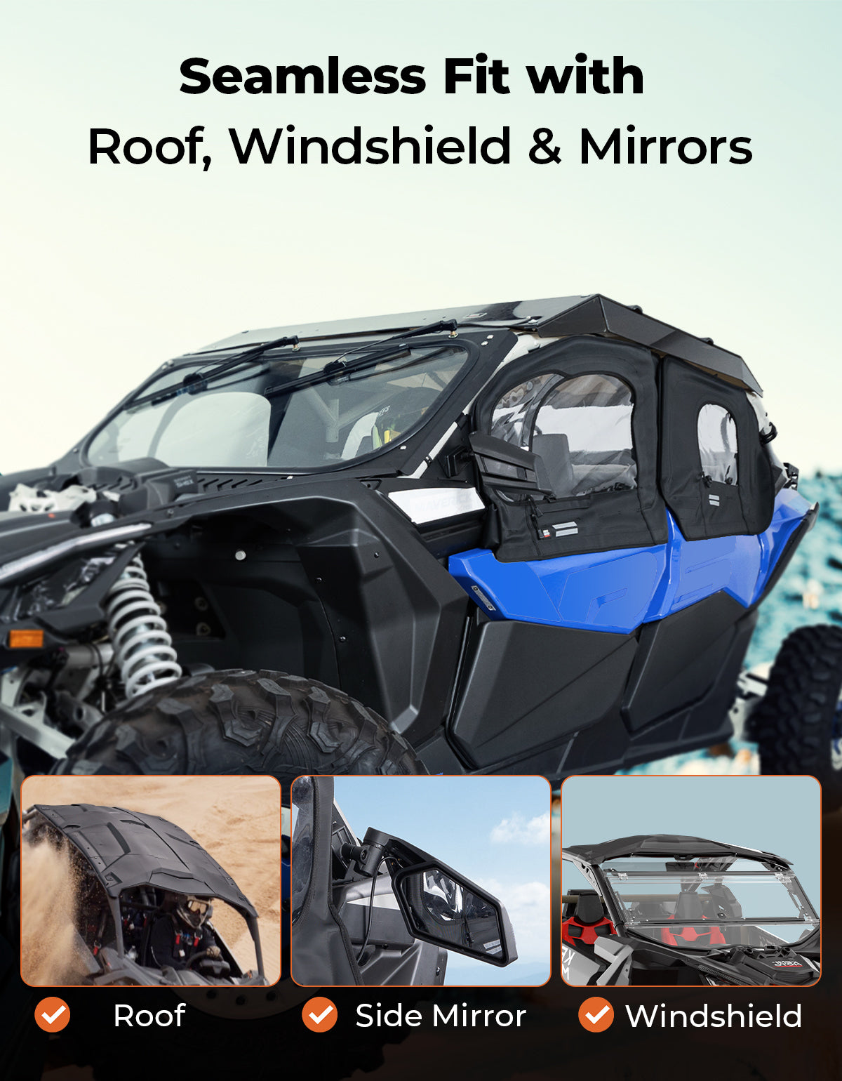 Soft Cab Enclosures with Metal Frame for Can-Am Maverick X3 MAX