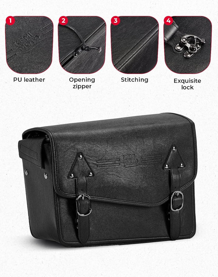 24L Saddlebags PU Leather Side Bags for Sportster Softail Dyna