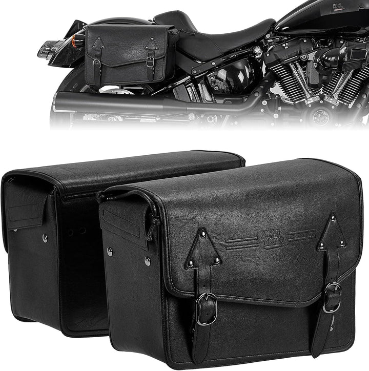 24L Saddlebags PU Leather Side Bags for Sportster Softail Dyna