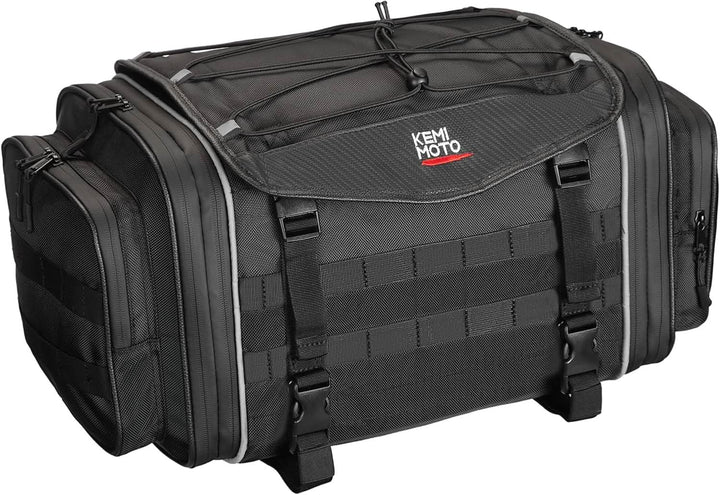 Motorcycle Travel Luggage Bags, 23L-30L Expandable Tail Bag