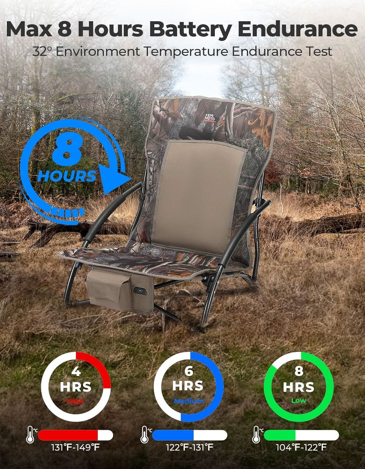 Heated Hunting Chair with Light Out Button