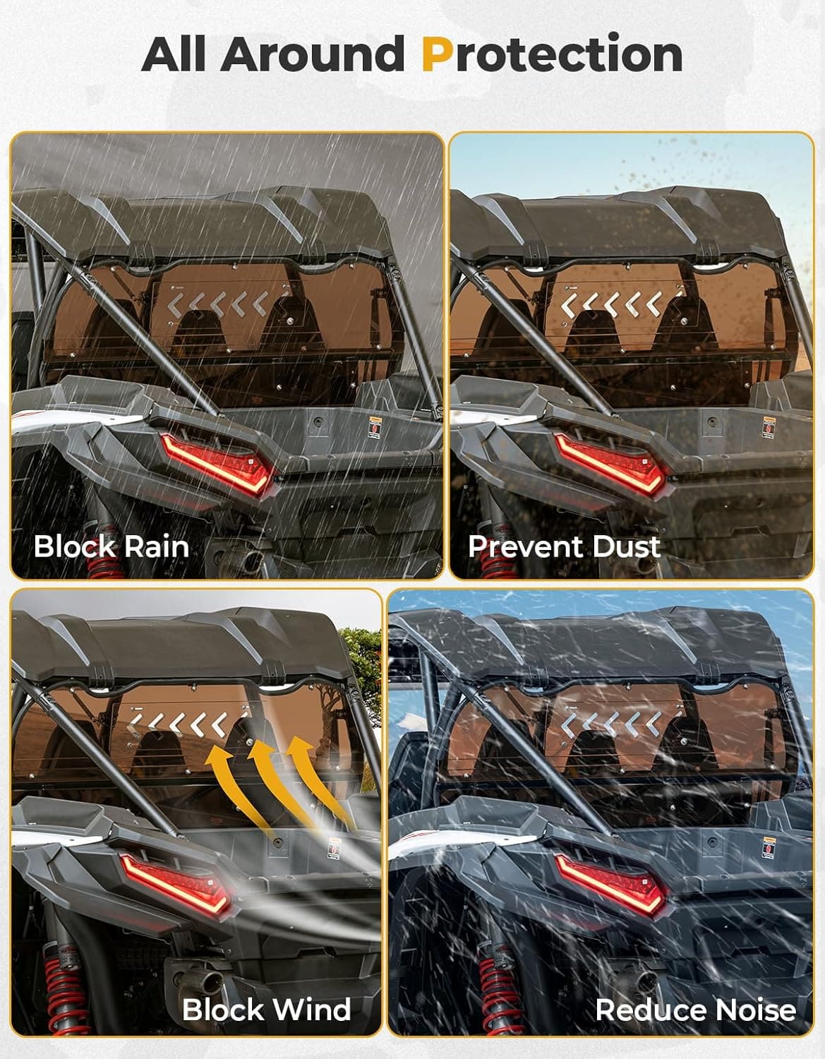 Tinted Rear Windshield for Polaris RZR XP 1000 2024-2025