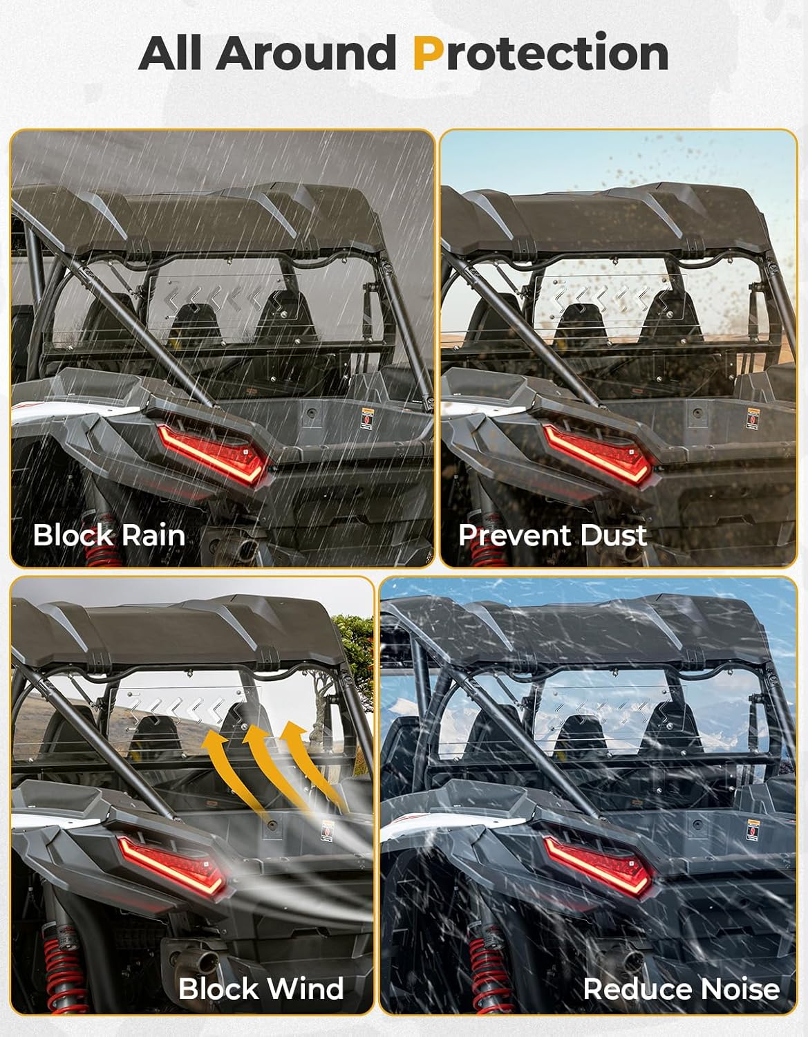 Vented Clear Rear Windshield for 2024+ Polaris RZR XP 1000