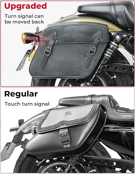 Motorcycle Leather Saddle Bags for Sportster 883