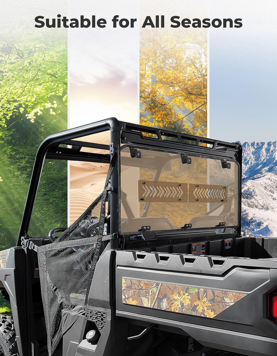 Tinted Rear Window for Polaris Ranger Midsize 500/570/SP 570/Crew/ETX/EV