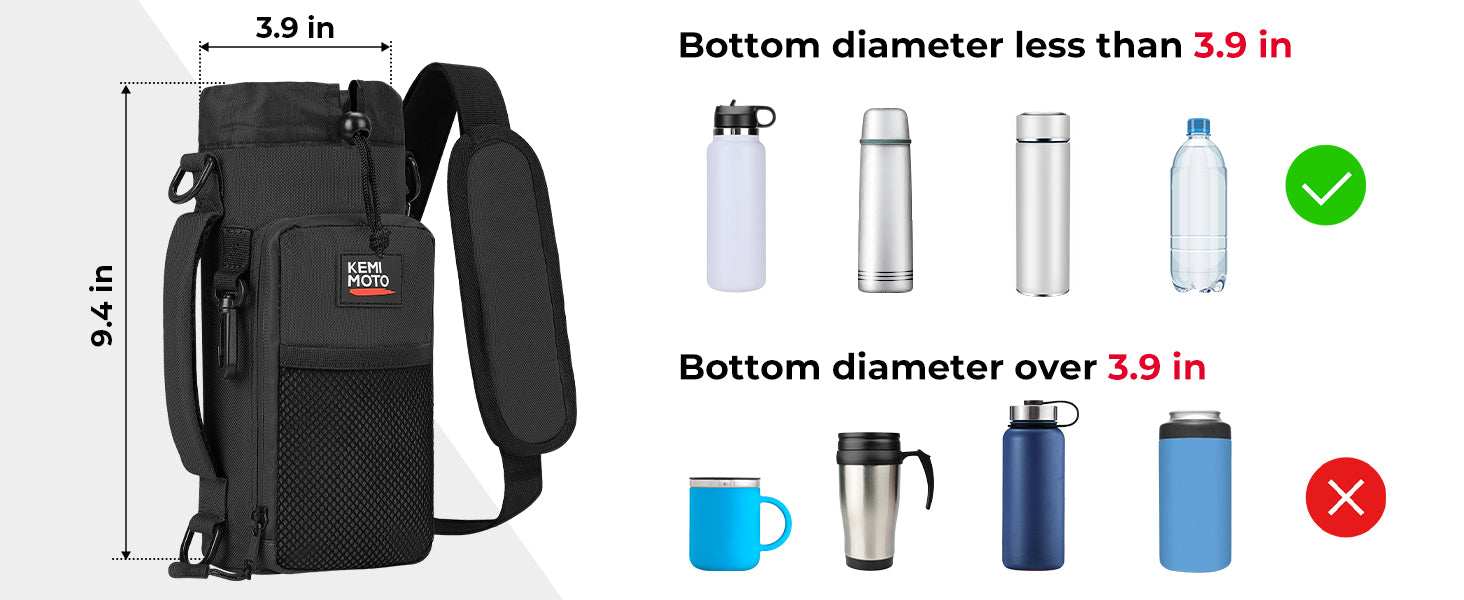 Honrane Adjustable Water Bottle Carrier Bag Holder: Shoulder Strap