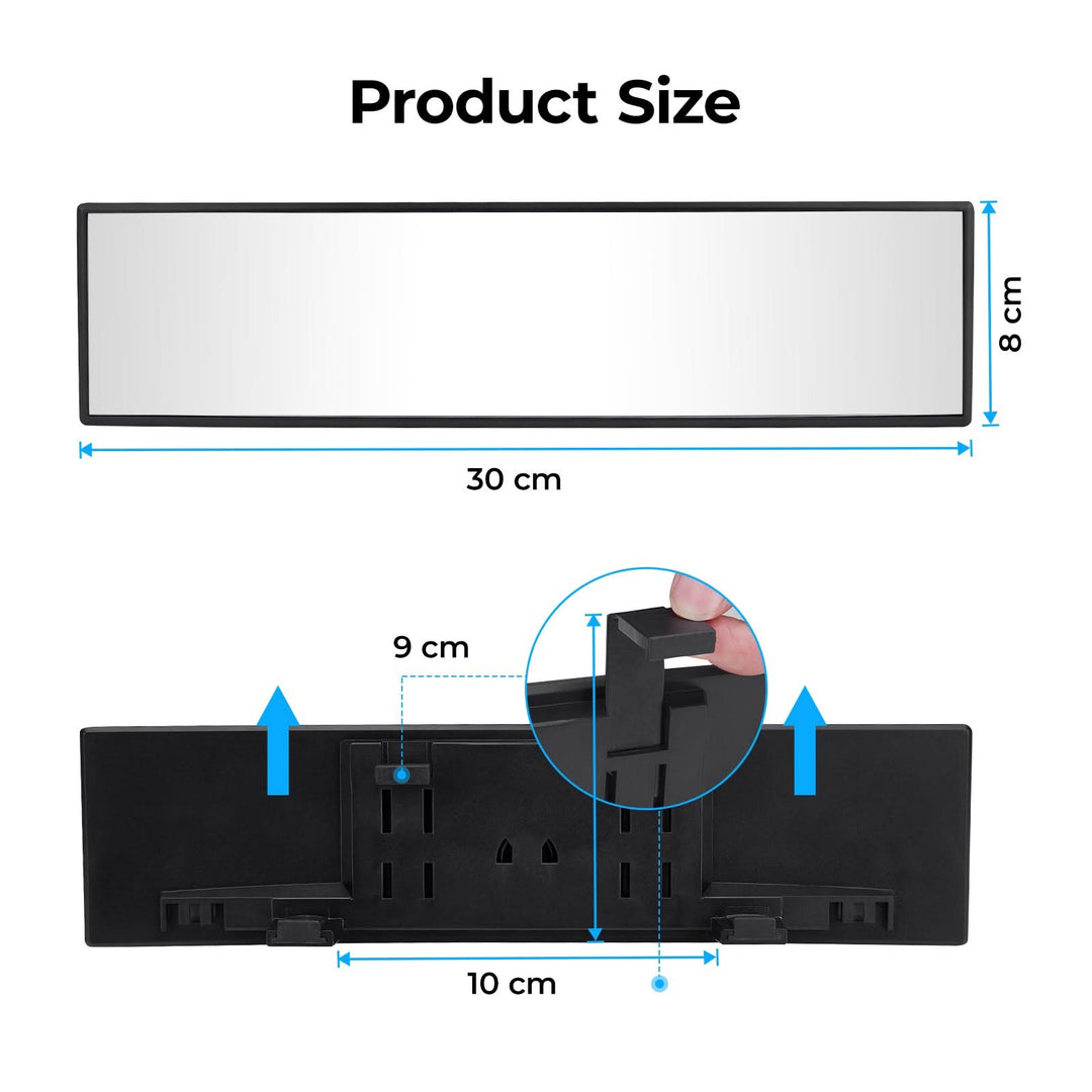 KEMIMOTO Universal Rear View Mirror, 11.81 Inch