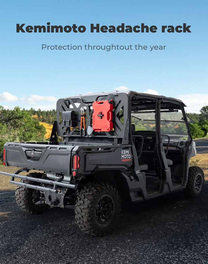 Kemimoto Headache Rack Assembly for Can-Am Defender