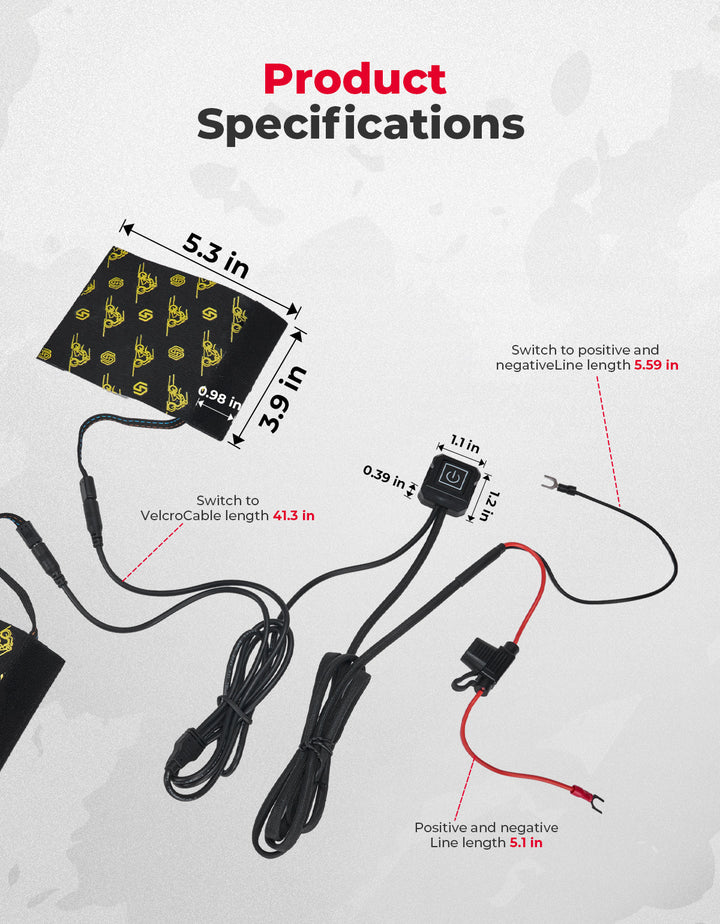 Heated Motorcycle Grip Pads, IP67 Waterproof